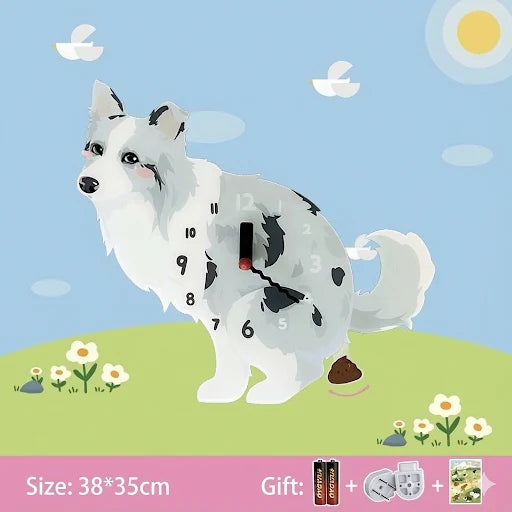 Popping Puppy Wall Clock