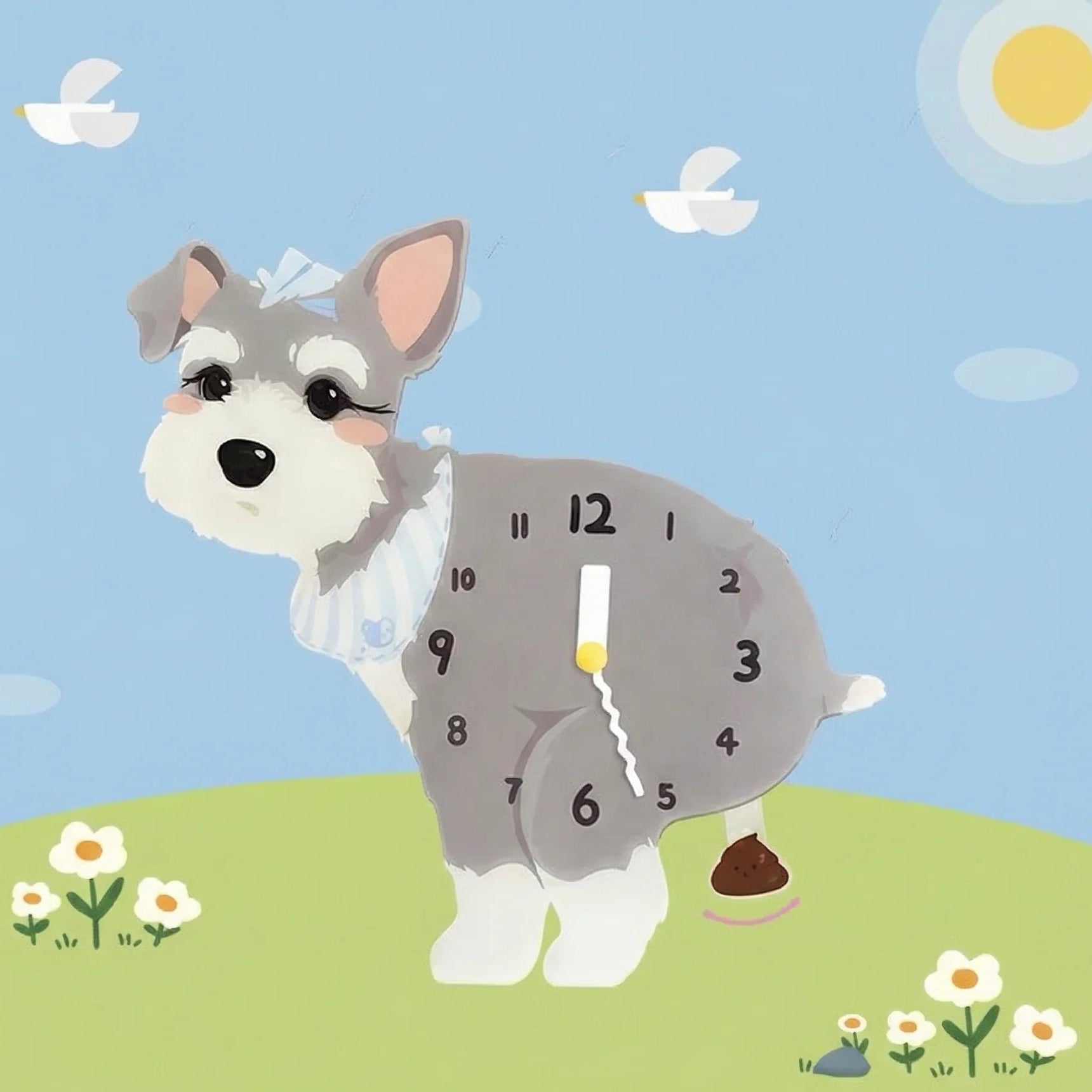 Popping Puppy Wall Clock