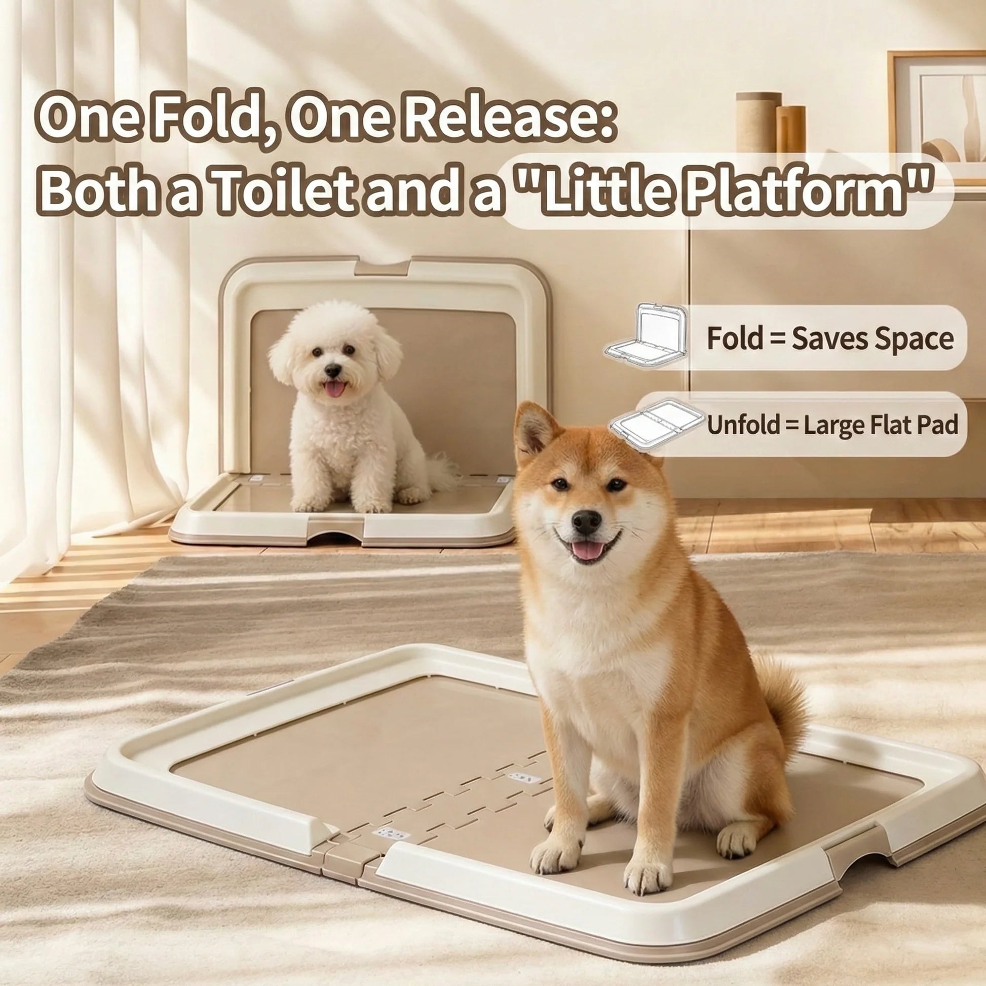 Foldable Dog Toilet Tray + Pads