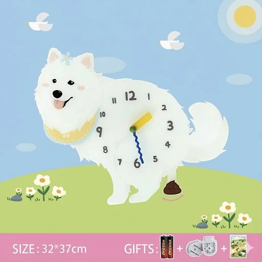 Popping Puppy Wall Clock
