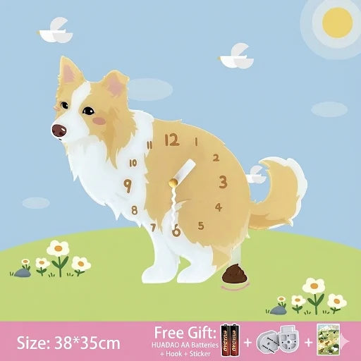 Popping Puppy Wall Clock