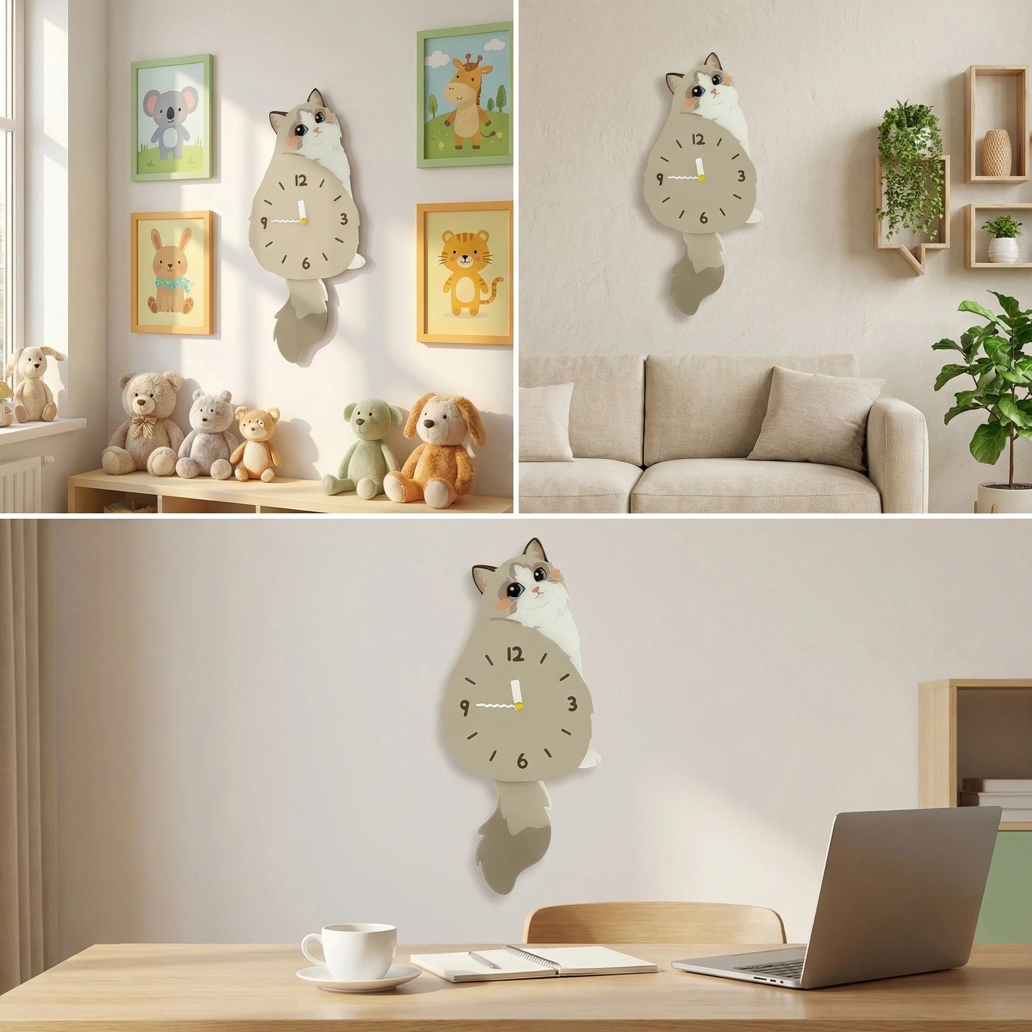 Ragdoll Cat Wall Clock