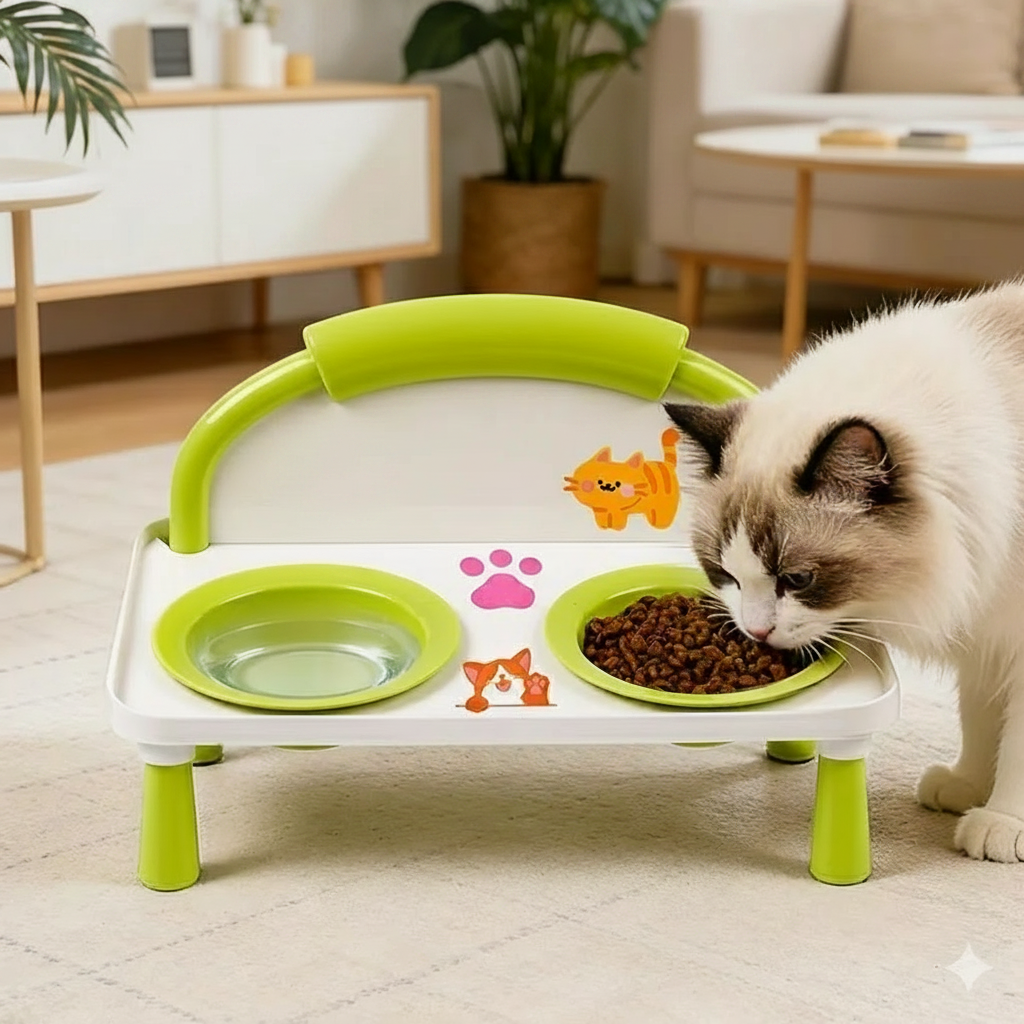 Double Bowl Pet Feeding Table