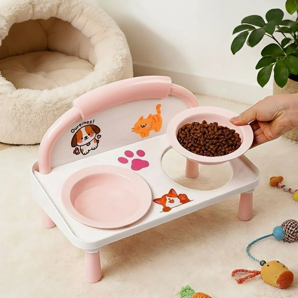 Double Bowl Pet Feeding Table